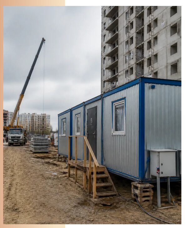Аренда строительных вагончиков для рабочих в Рославле